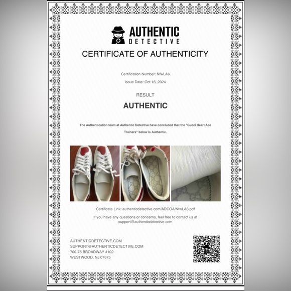 Authentic Gucci Heart Ace Trainers Shoes - Picture 15 of 15